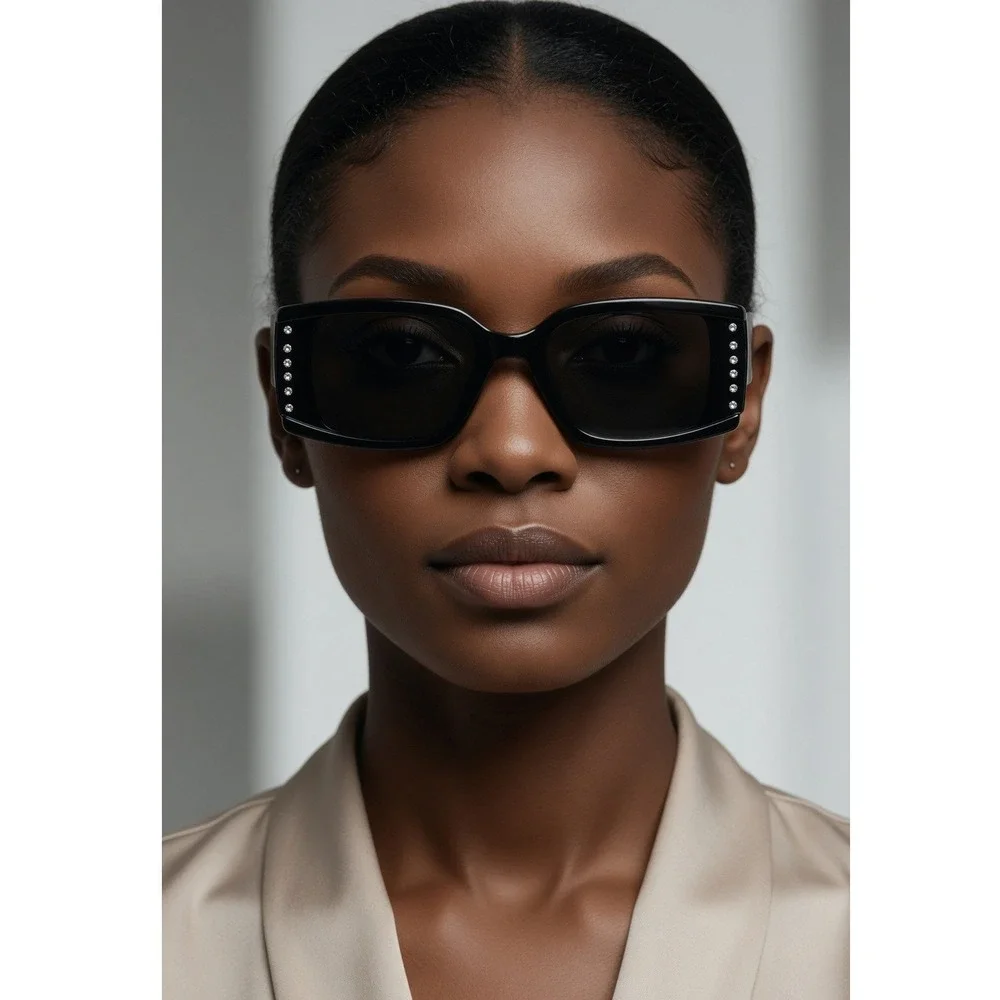 Black Sunglasses Women Retro Square Shades Chic Retro Glam Streetwear Cyber 2026